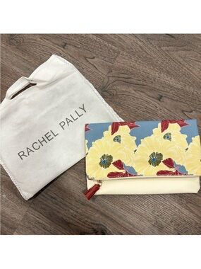 Rachel Pally Floral Fold-Over Clutch with Blue Background Reversible